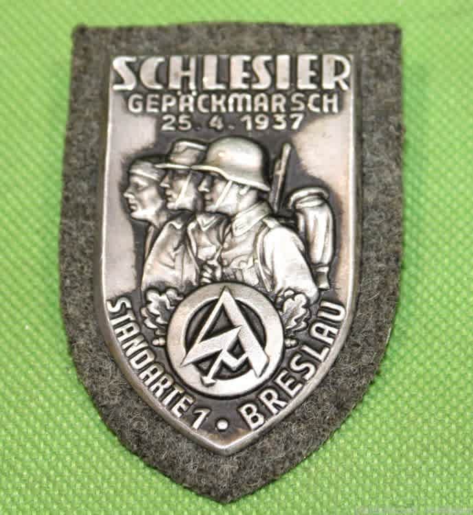 German World War II 1937 SA Strum Abteilung Schlesier Breslau Badge 414-img-0