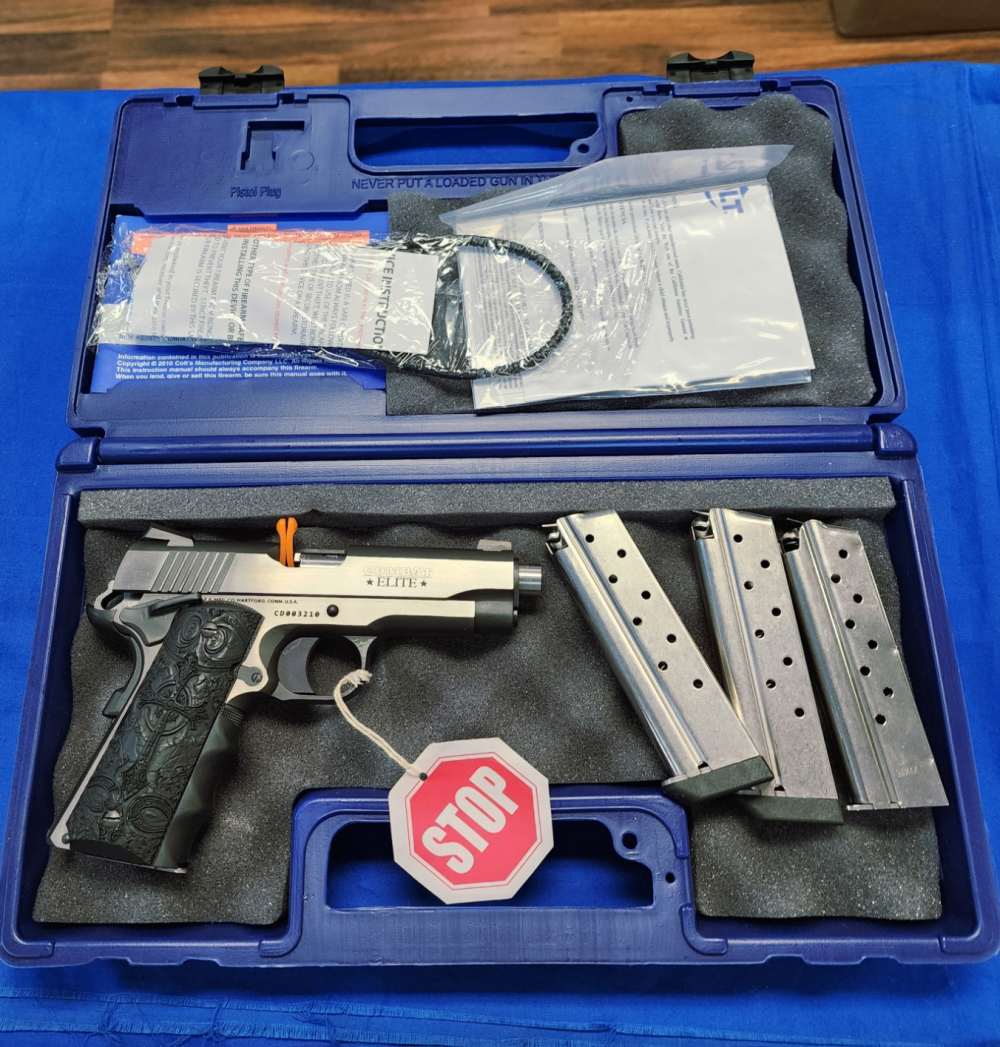 MINT UNFIRED IN BOX COLT COMBAT ELITE COMMANDER 9MM 4.25" CROSS GRIPS-img-0