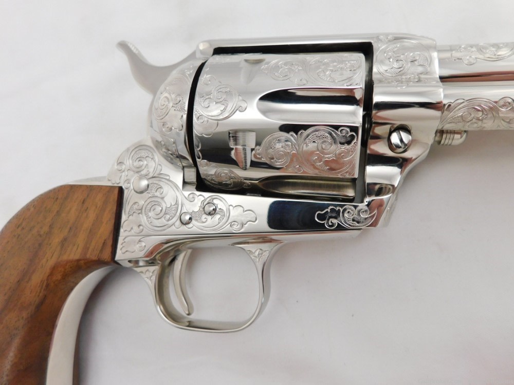 Colt SAA Factory Master Engraved 4 Consecutive Set 2nd Generation Nickel-img-33
