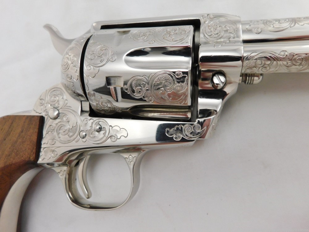 Colt SAA Factory Master Engraved 4 Consecutive Set 2nd Generation Nickel-img-47
