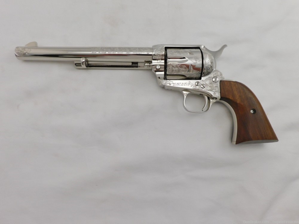 Colt SAA Factory Master Engraved 4 Consecutive Set 2nd Generation Nickel-img-25