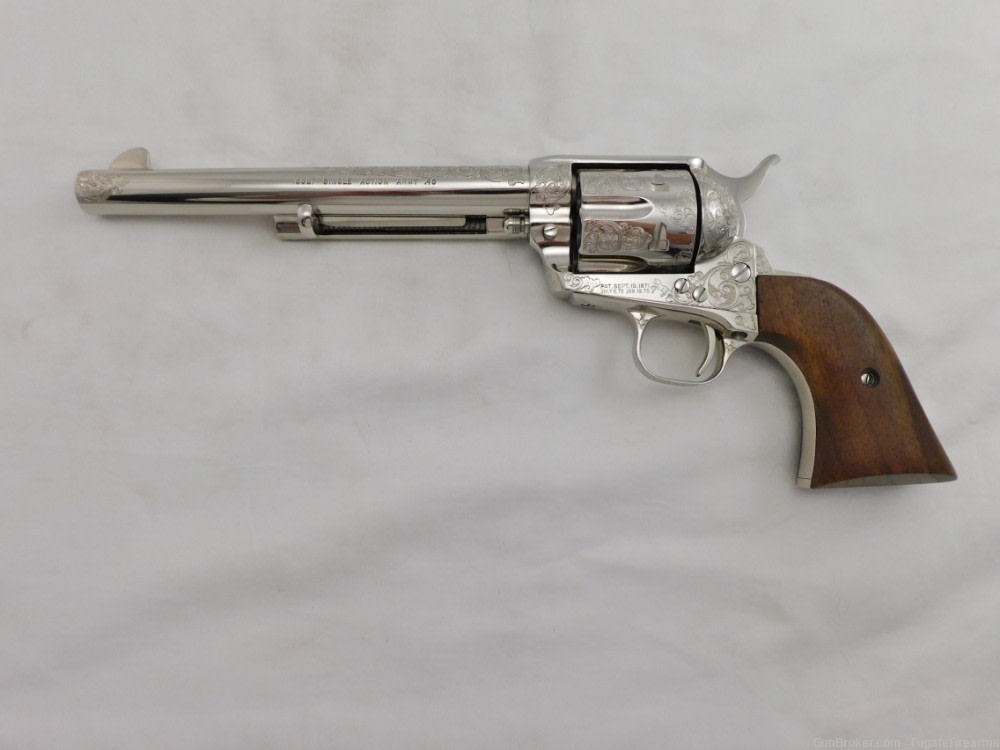 Colt SAA Factory Master Engraved 4 Consecutive Set 2nd Generation Nickel-img-39