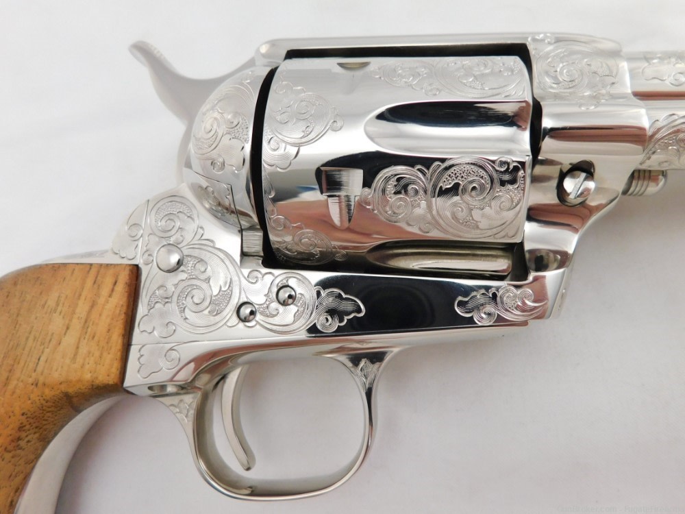 Colt SAA Factory Master Engraved 4 Consecutive Set 2nd Generation Nickel-img-58