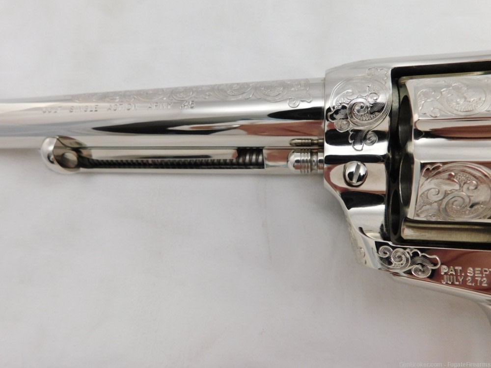 Colt SAA Factory Master Engraved 4 Consecutive Set 2nd Generation Nickel-img-54