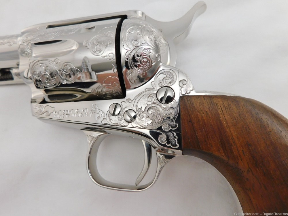 Colt SAA Factory Master Engraved 4 Consecutive Set 2nd Generation Nickel-img-28