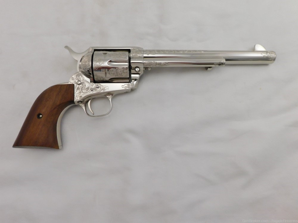 Colt SAA Factory Master Engraved 4 Consecutive Set 2nd Generation Nickel-img-46