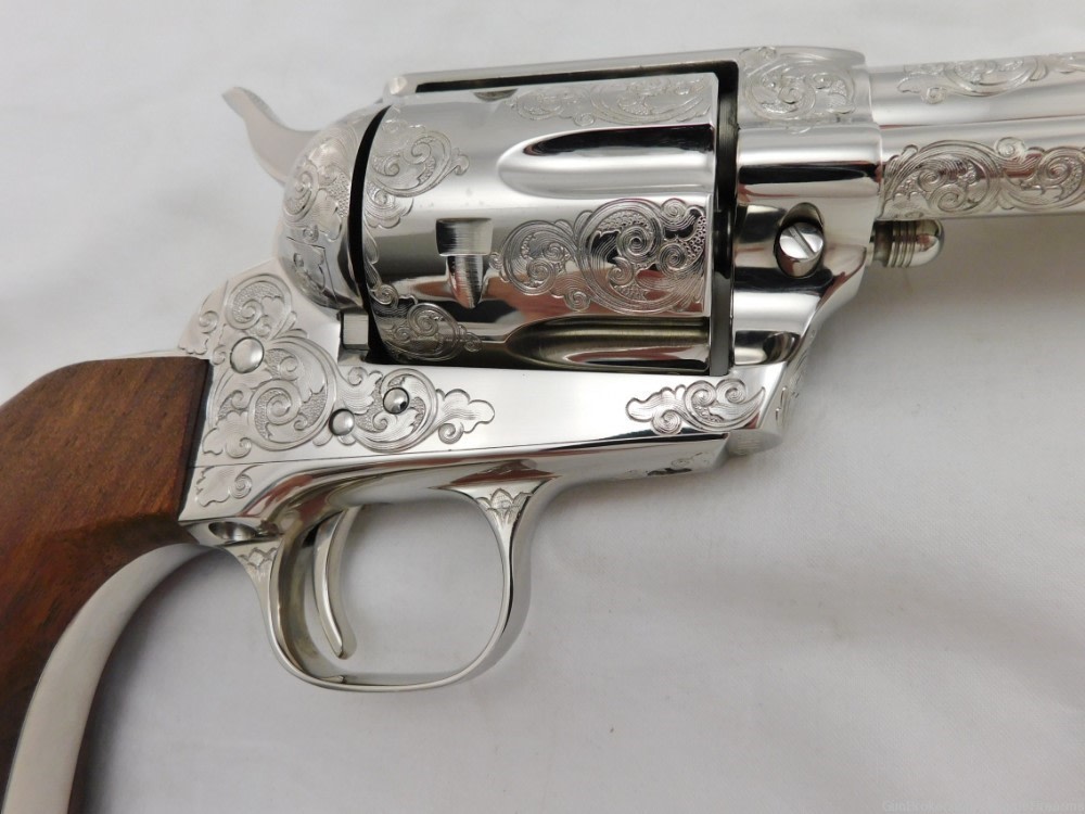 Colt SAA Factory Master Engraved 4 Consecutive Set 2nd Generation Nickel-img-21