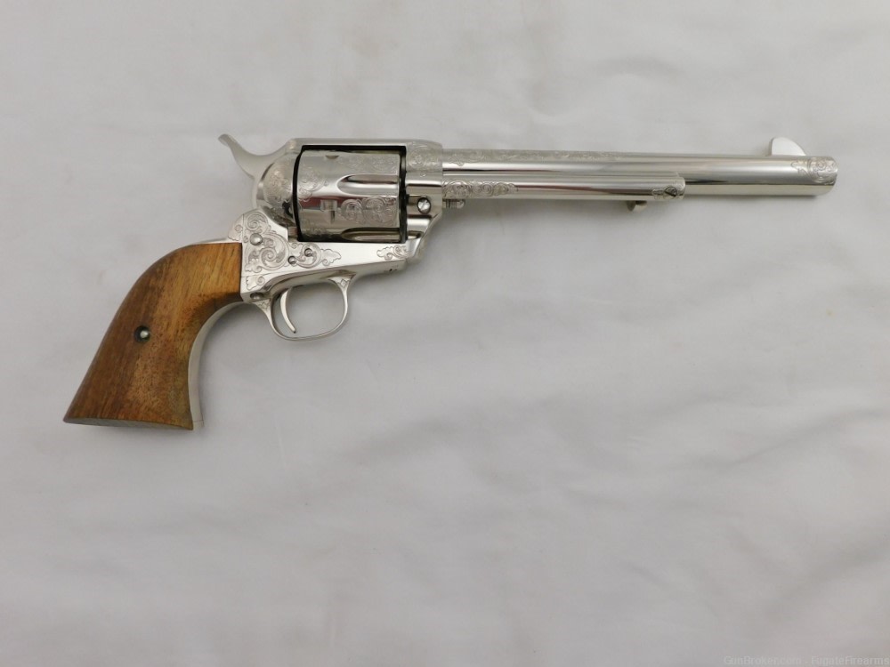 Colt SAA Factory Master Engraved 4 Consecutive Set 2nd Generation Nickel-img-57
