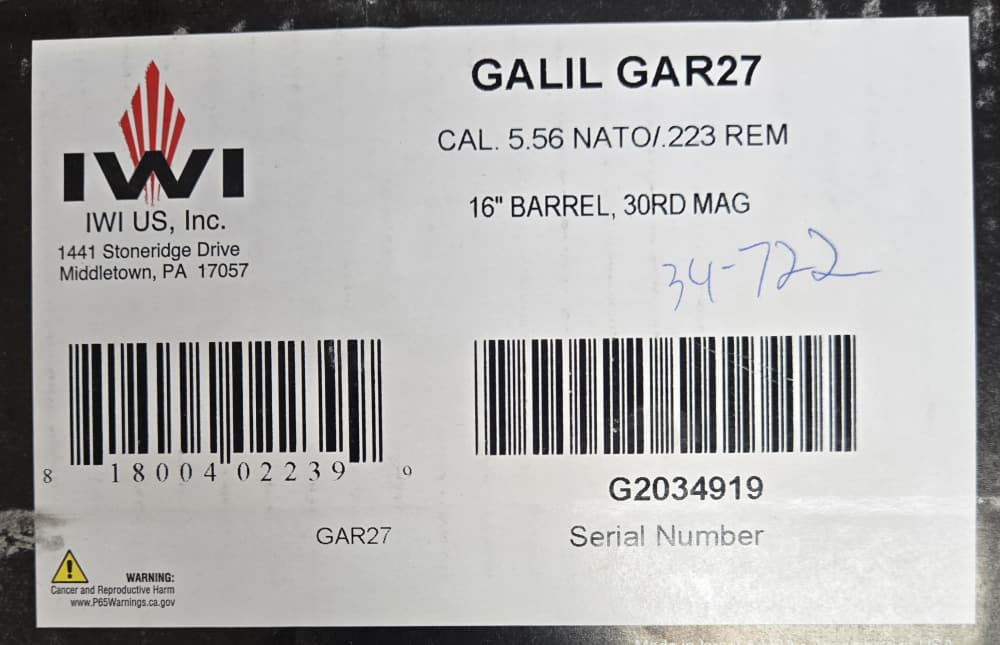 IWI Galil GAR27 5.56NATO 16" barrel NIB 34-722-img-7