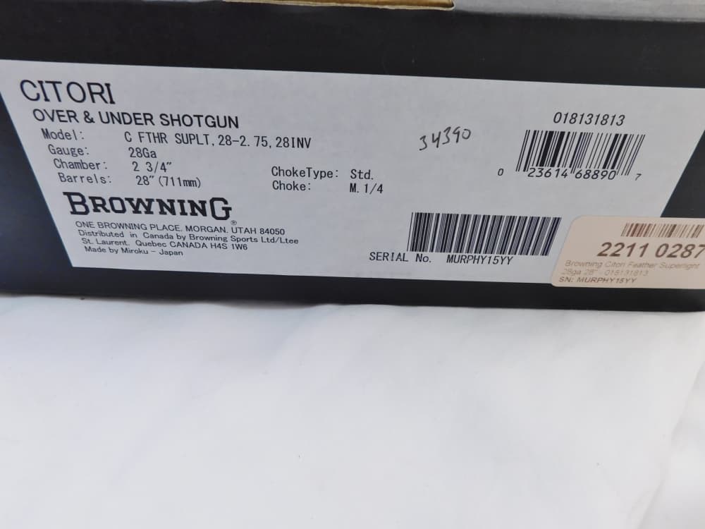 2022 Browning Citori Feather Superlight 28 Gauge 28 Inch NIB Special Order-img-2
