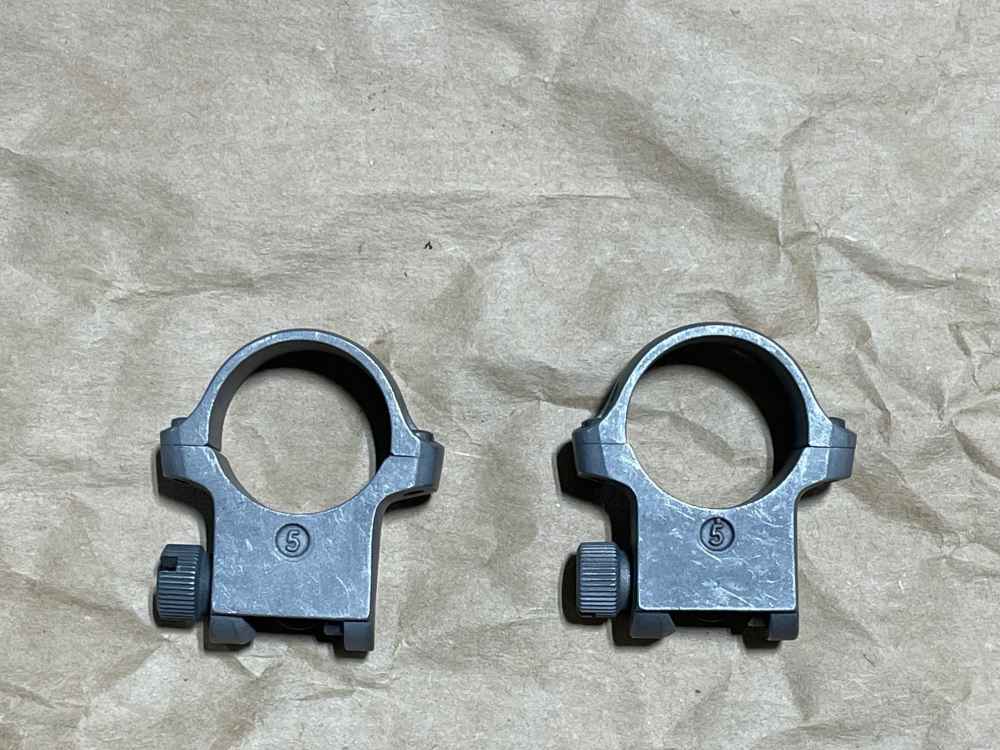 Ruger 1" Stainless Matte #5 Rings New Take Outs-img-0