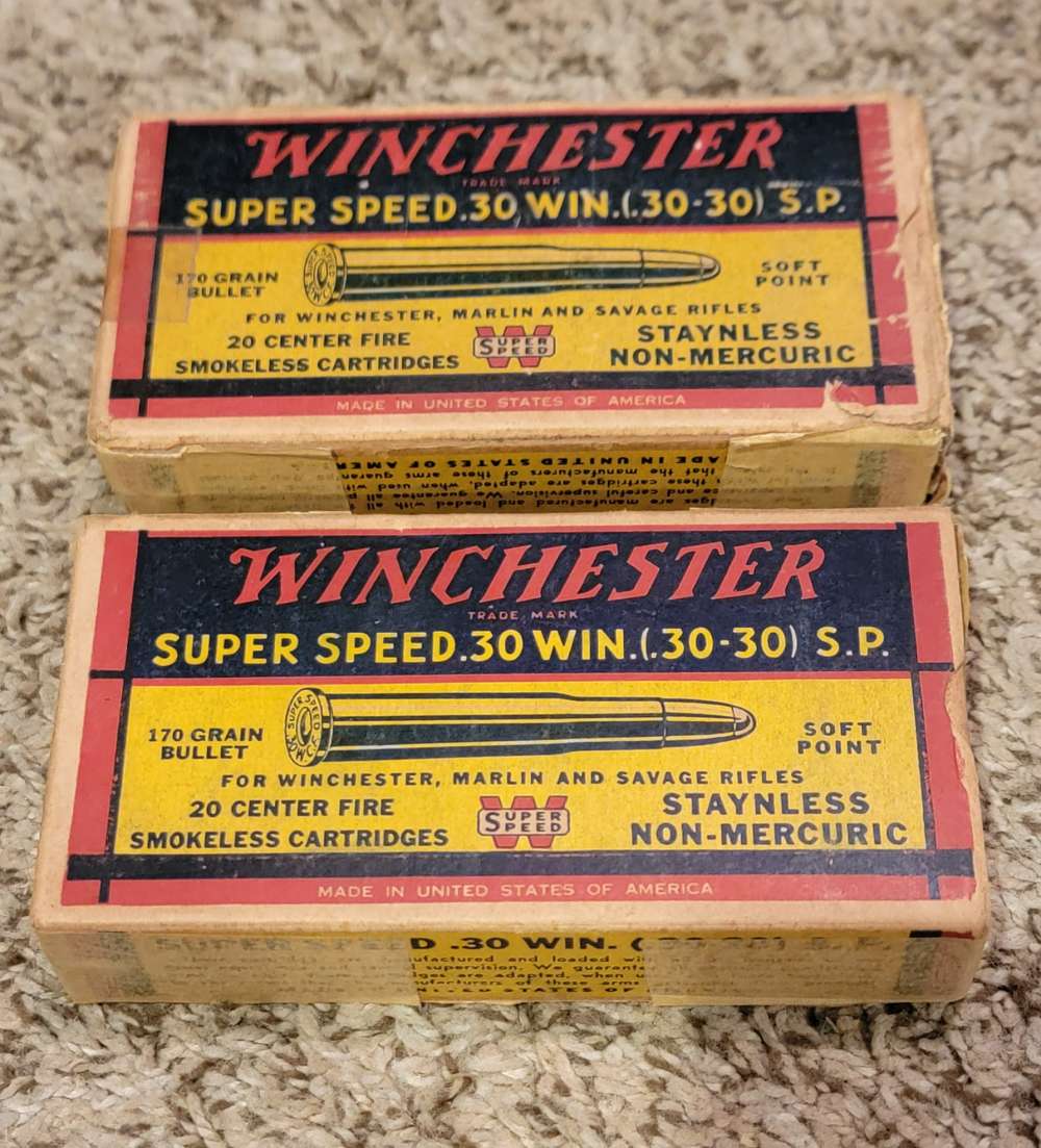 40rds of vintage 170gr soft point SuperSpeed Winchester .30-30 win ammo wcf-img-0