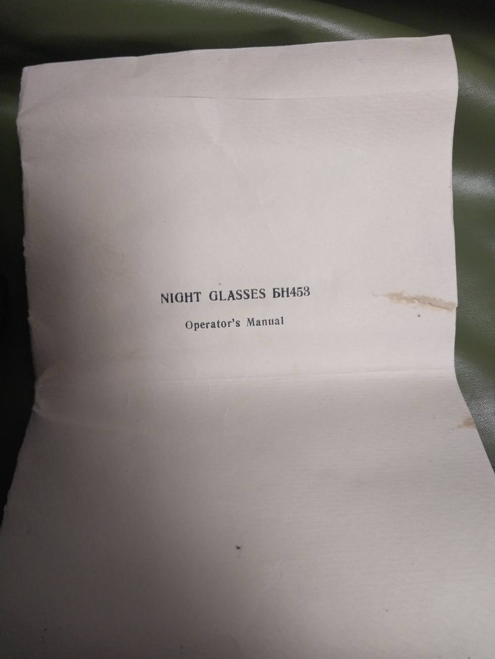 Soviet Gen 1 BH 453 Night vision Binoculars comes with manual and case.-img-1