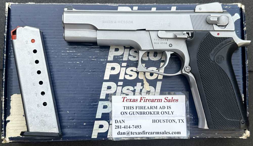 S&W 4506 Stainless No Dash 3rd-Gen Steel Frame .45 ACP, 1st-Year 1989-img-0
