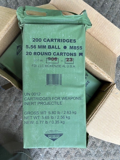 5.56 M855 Green Tip Ammo 1000 Rounds in Battle Packs FDI New Production  -img-1