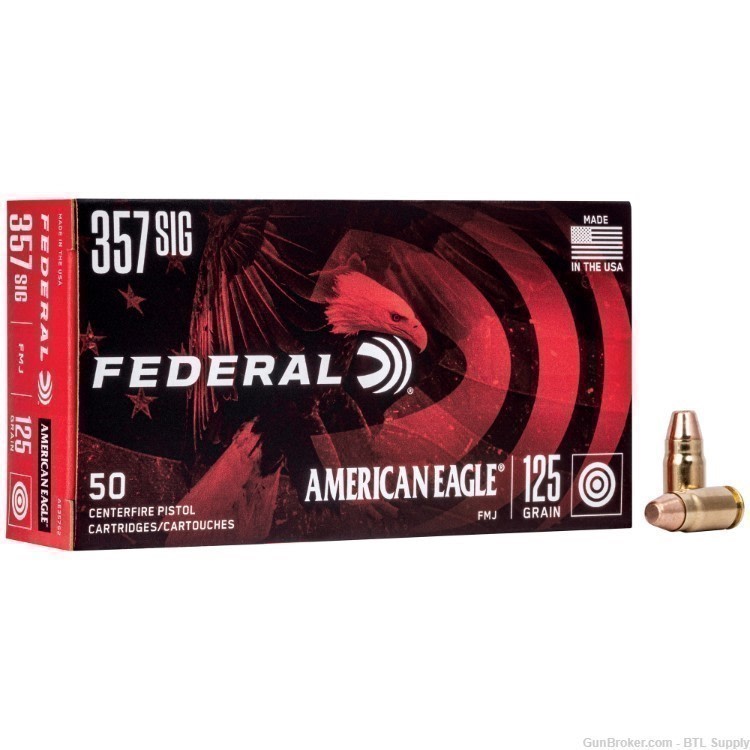 Federal AE357S2 American Eagle Handgun 357Sig 125gr FMJ-1000 Rds-img-1