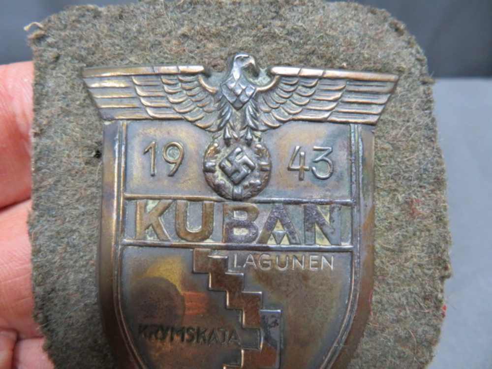 WWII GERMAN KUBAN CAMPAIGN SHIELD-ORIGINAL-NICE DETAIL-UNIFORM REMOVED-img-1