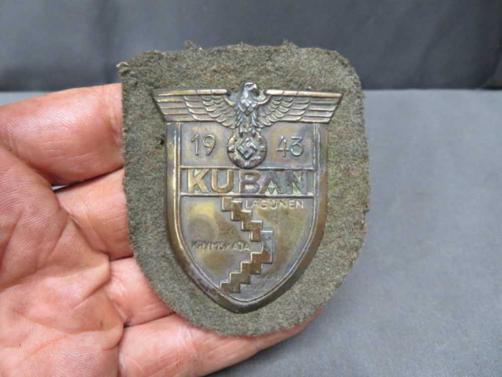 WWII GERMAN KUBAN CAMPAIGN SHIELD-ORIGINAL-NICE DETAIL-UNIFORM REMOVED-img-0