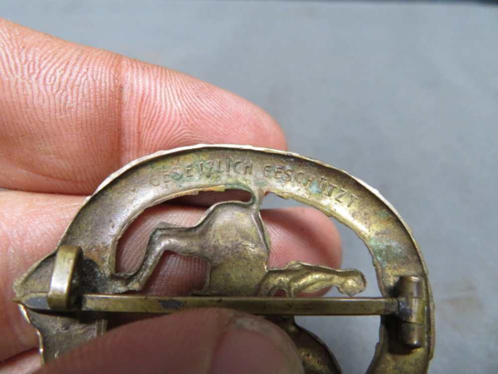 WWII GERMAN BRONZE HORSEMAN’S BADGE-ORIGINAL-VERY HARD TO FIND-img-4