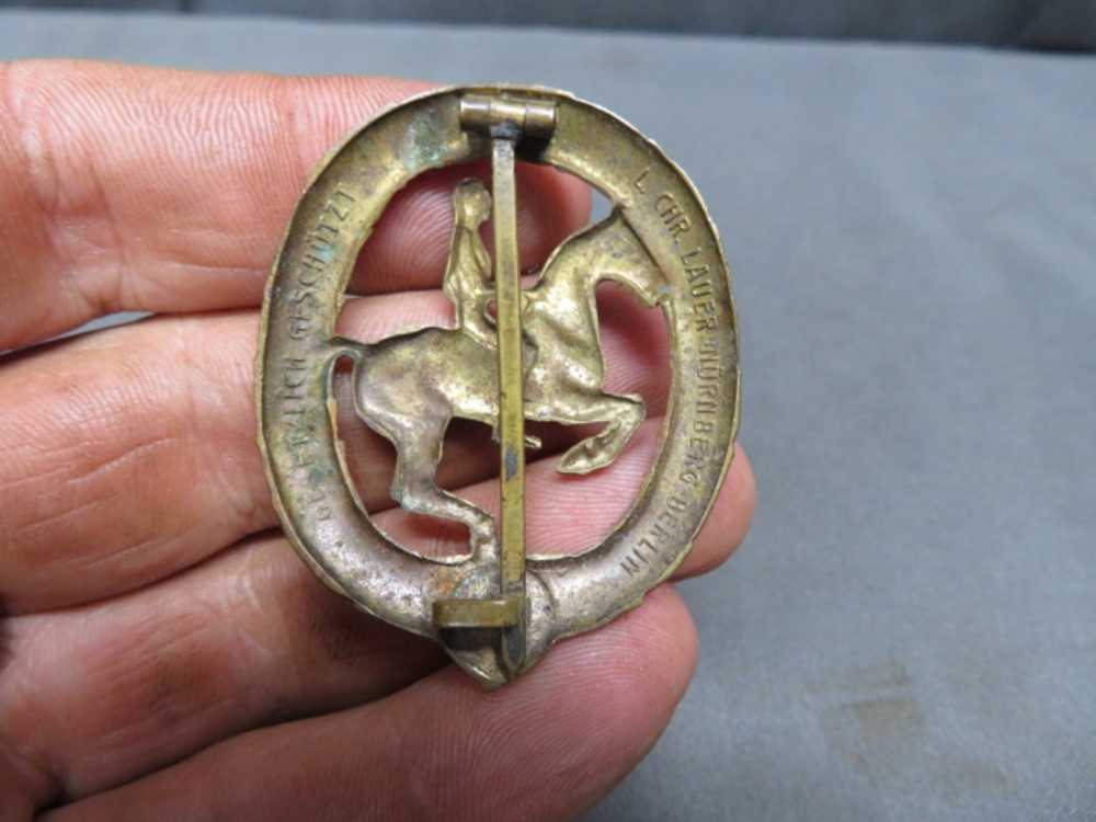 WWII GERMAN BRONZE HORSEMAN’S BADGE-ORIGINAL-VERY HARD TO FIND-img-2