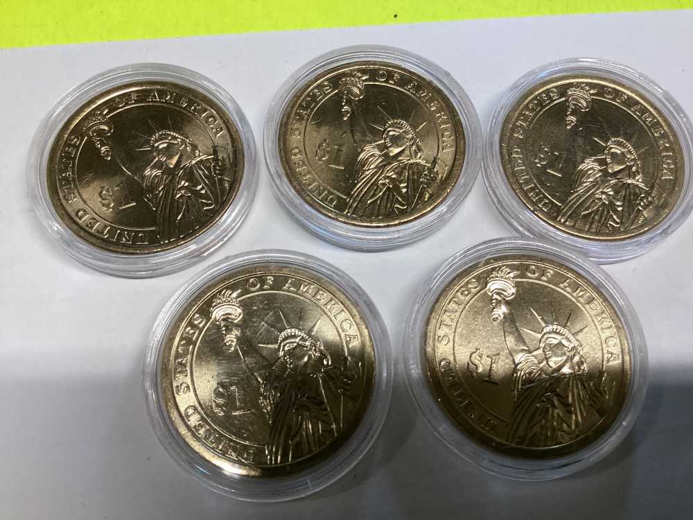 5 Presidential Dollar Coins Uncirculated -img-3