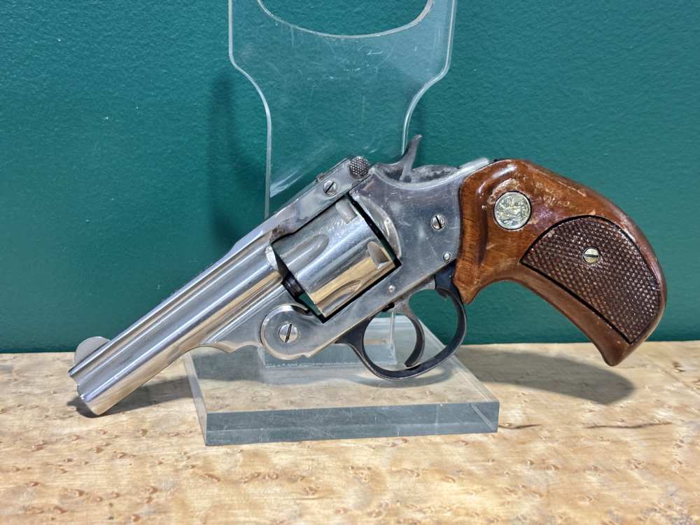 US Revolver Co .38 S&W Top Break Nickel Revolver Target Grip -img-3