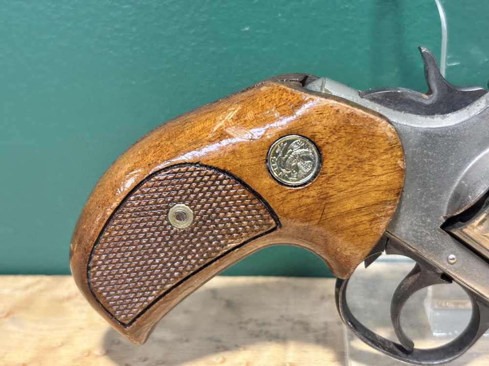 US Revolver Co .38 S&W Top Break Nickel Revolver Target Grip -img-5