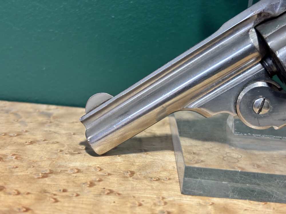 US Revolver Co .38 S&W Top Break Nickel Revolver Target Grip -img-6
