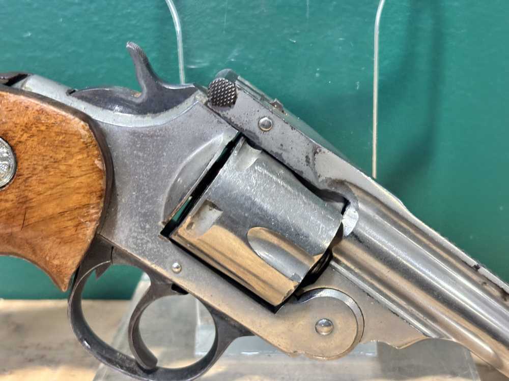 US Revolver Co .38 S&W Top Break Nickel Revolver Target Grip -img-2