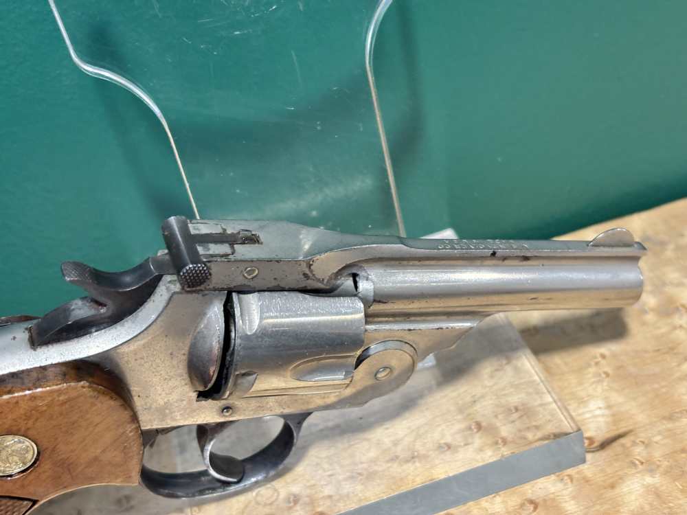US Revolver Co .38 S&W Top Break Nickel Revolver Target Grip -img-4