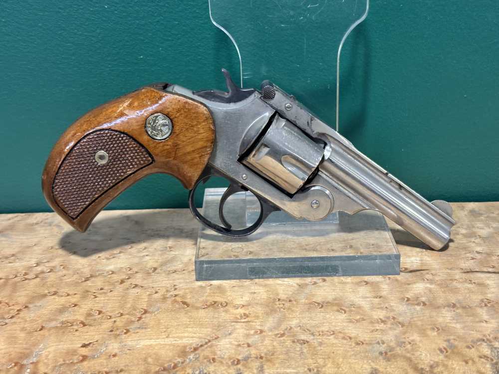US Revolver Co .38 S&W Top Break Nickel Revolver Target Grip -img-0