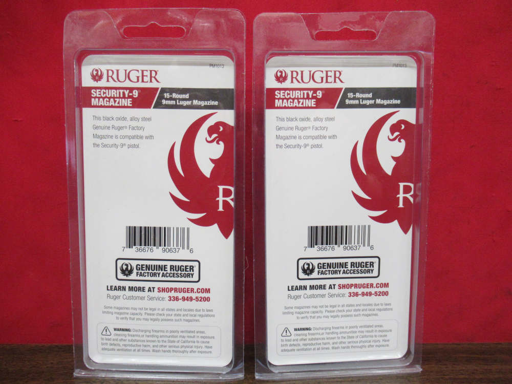 2 OEM Ruger Security-9 9mm 15 Round Magazines Mags Clips-img-2