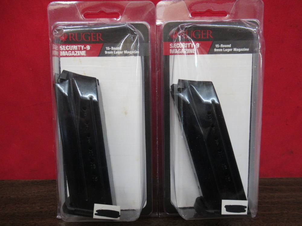 2 OEM Ruger Security-9 9mm 15 Round Magazines Mags Clips-img-0