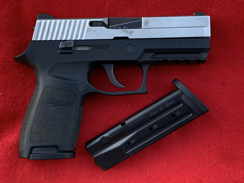 Sig Sauer P250 Carry/Compact, stainless slide, 9mm. 3.9", 2 mags-img-0