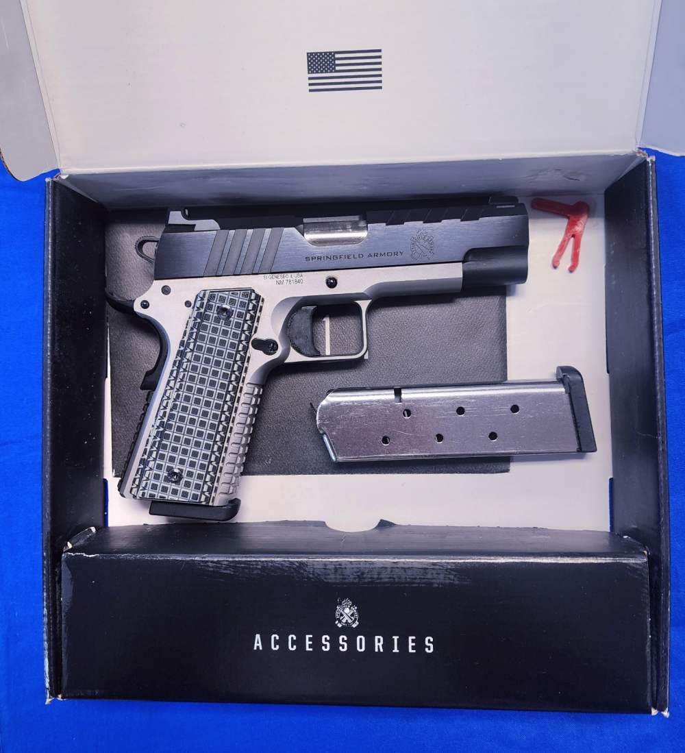 SPRINGFIELD 1911 EMISSARY .45 ACP 4,25" IN BOX W/ 2 MAGS, G10 GRIPS-img-0