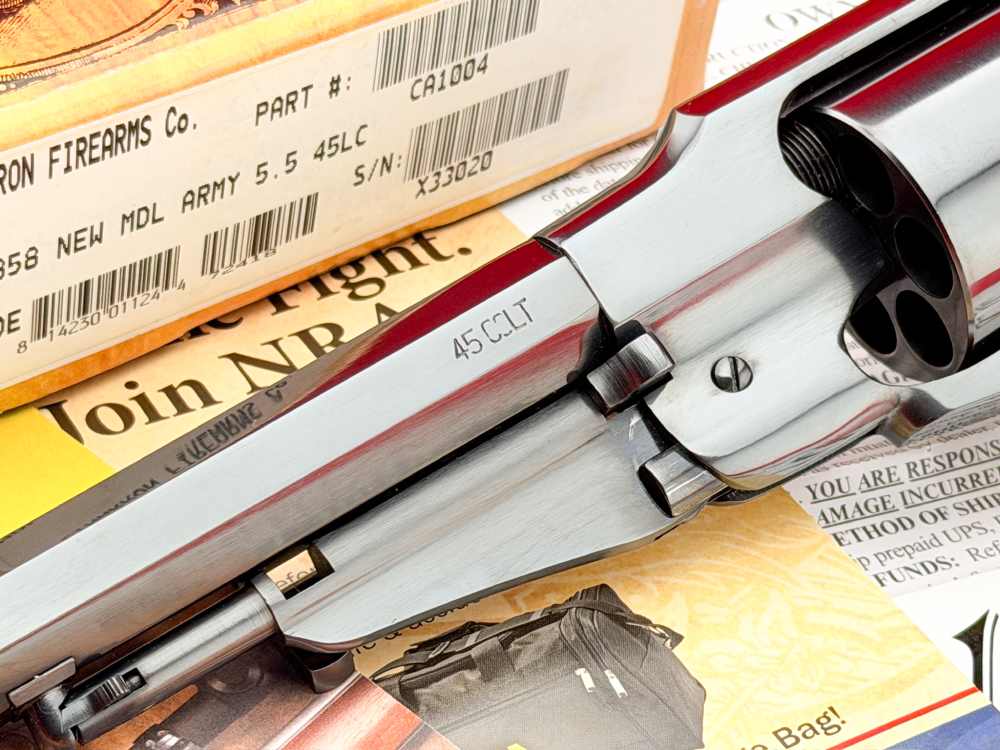 Cimarron 1858 New Model Army 5.5" Blued .45 Colt Revolver w/ Box-img-5