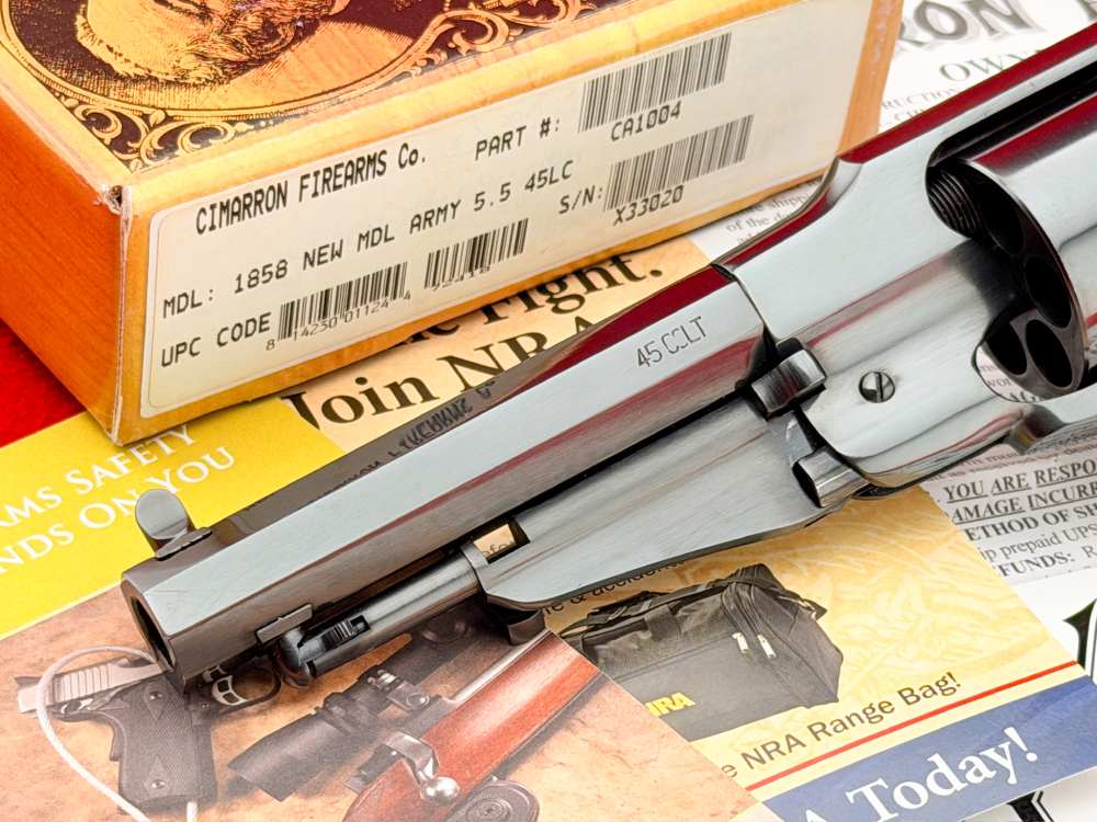 Cimarron 1858 New Model Army 5.5" Blued .45 Colt Revolver w/ Box-img-3