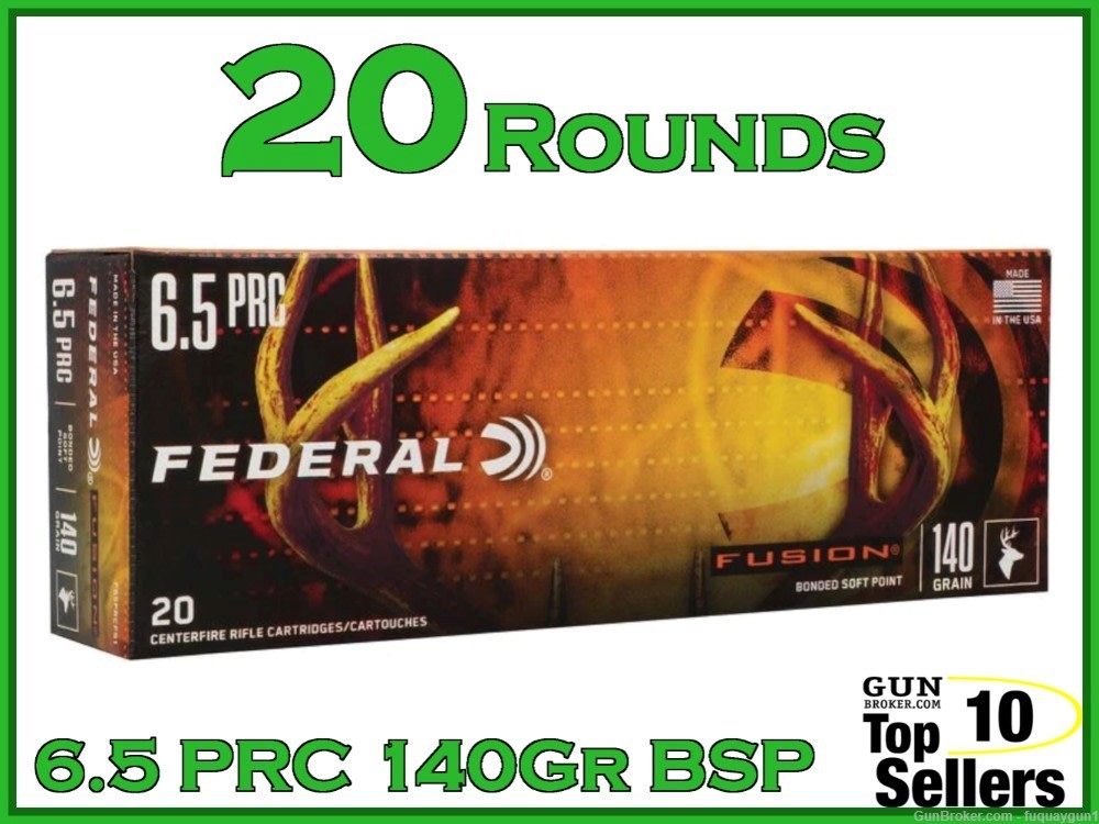 Federal Fusion Rifle 6.5 PRC Ammo 140gr BSP -img-0
