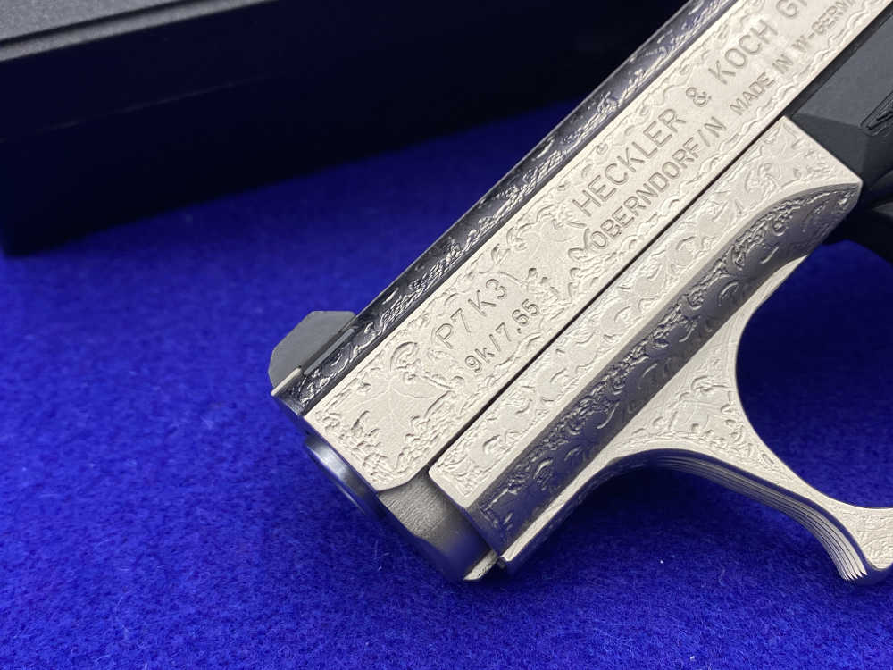 1997 Heckler & Koch HK P7K3 9k Nickel *MASTERFUL GERMAN OAK LEAF ENGRAVING*-img-10