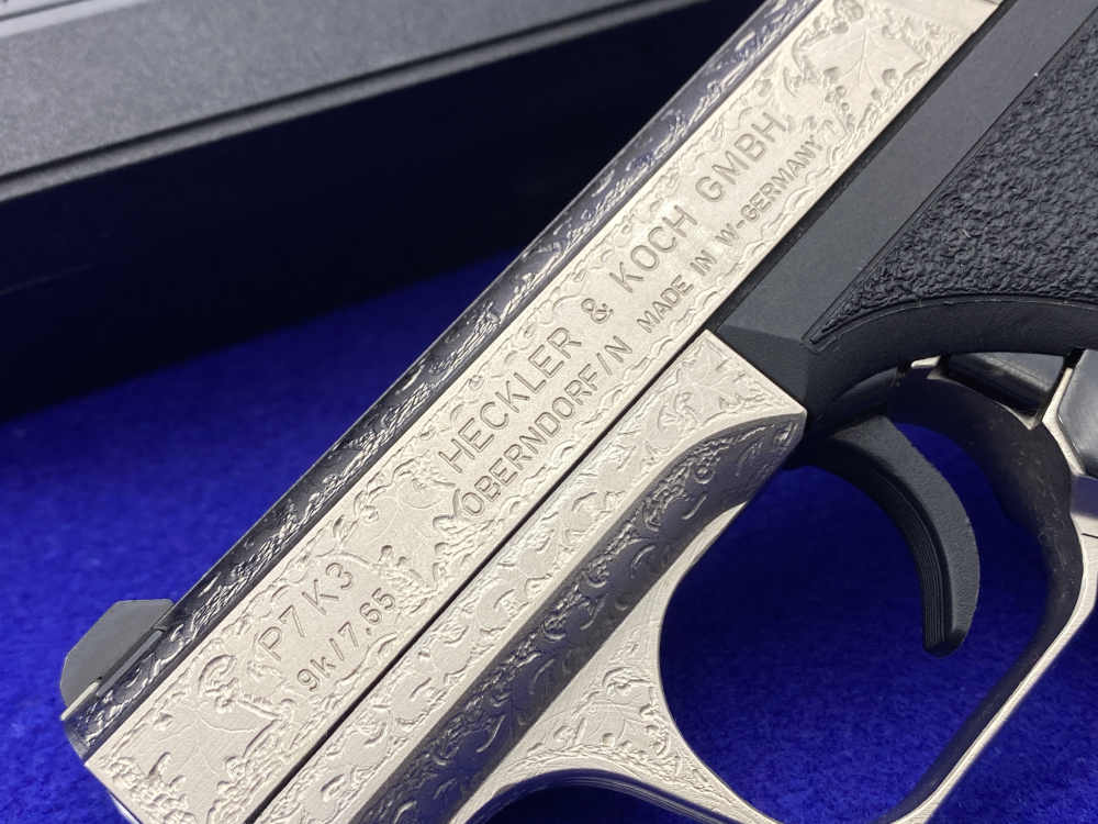 1997 Heckler & Koch HK P7K3 9k Nickel *MASTERFUL GERMAN OAK LEAF ENGRAVING*-img-9