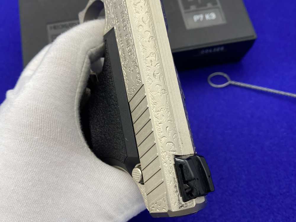 1997 Heckler & Koch HK P7K3 9k Nickel *MASTERFUL GERMAN OAK LEAF ENGRAVING*-img-32