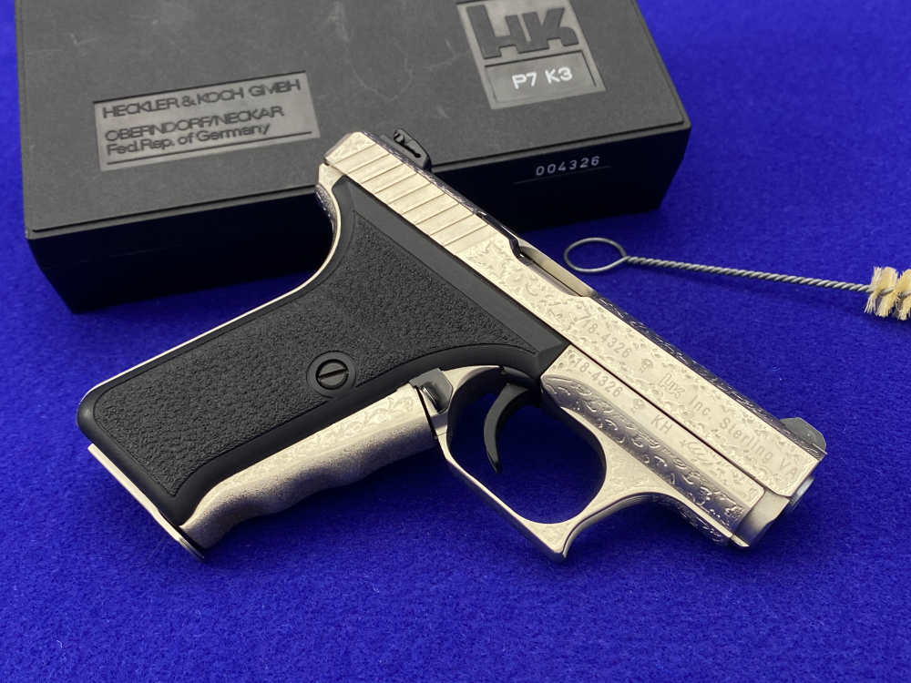 1997 Heckler & Koch HK P7K3 9k Nickel *MASTERFUL GERMAN OAK LEAF ENGRAVING*-img-17