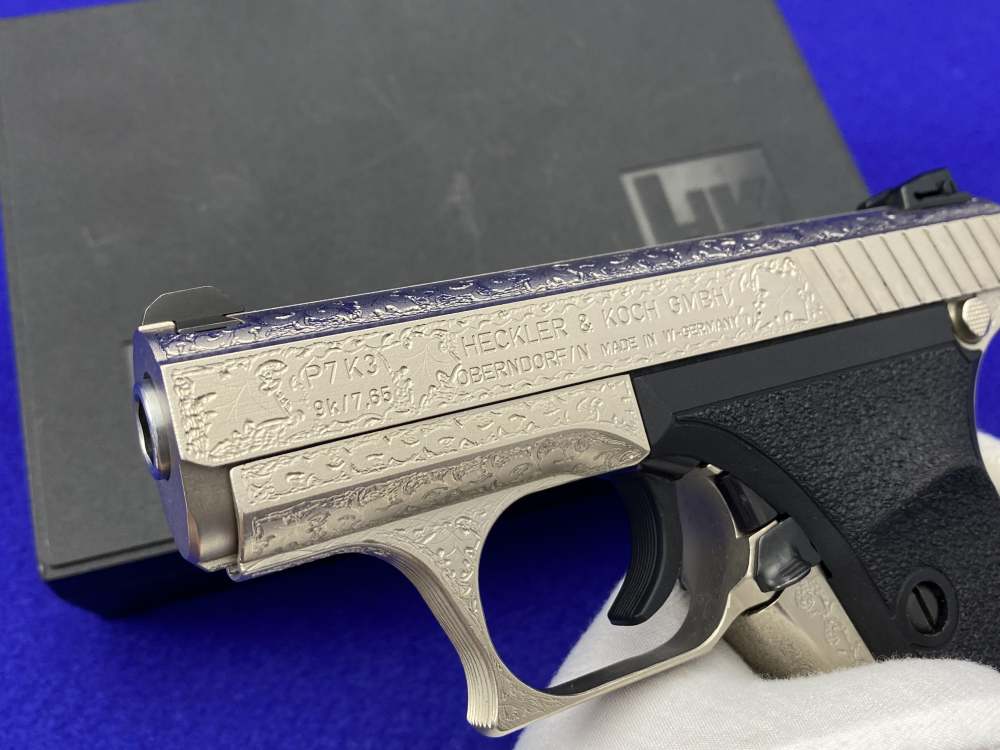 1997 Heckler & Koch HK P7K3 9k Nickel *MASTERFUL GERMAN OAK LEAF ENGRAVING*-img-48