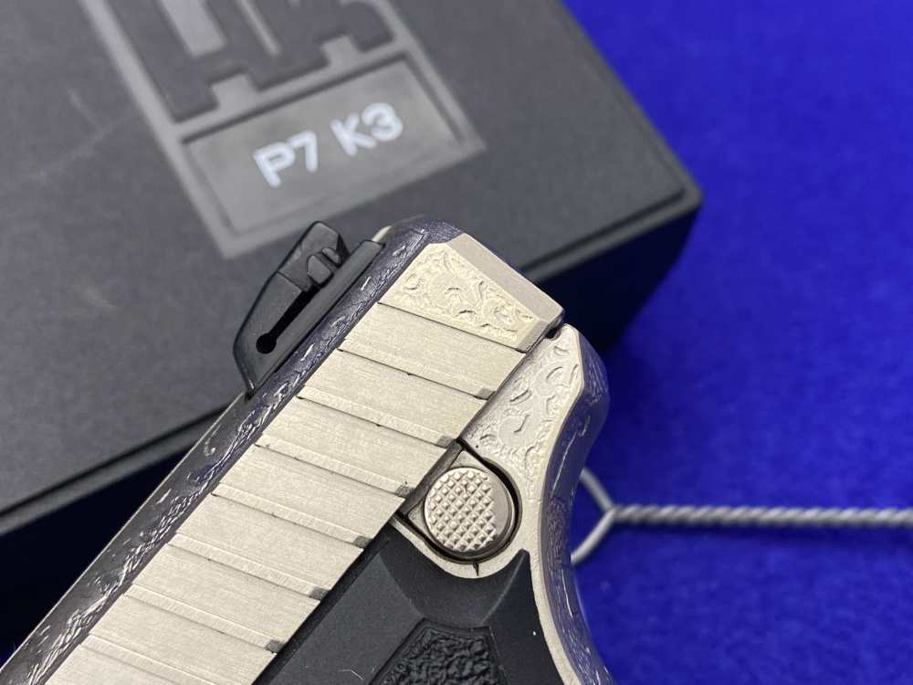 1997 Heckler & Koch HK P7K3 9k Nickel *MASTERFUL GERMAN OAK LEAF ENGRAVING*-img-6