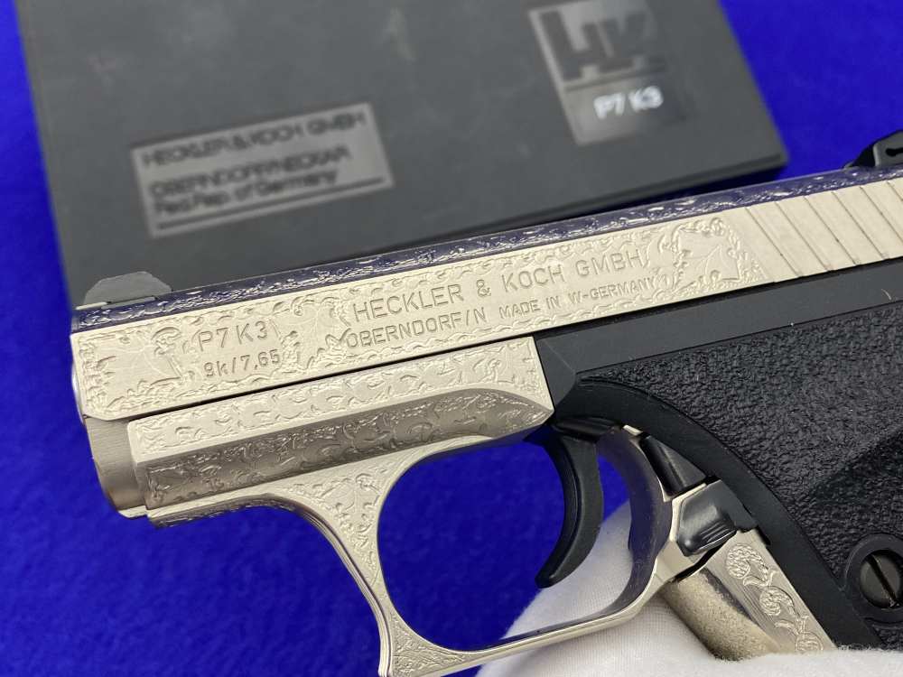 1997 Heckler & Koch HK P7K3 9k Nickel *MASTERFUL GERMAN OAK LEAF ENGRAVING*-img-26