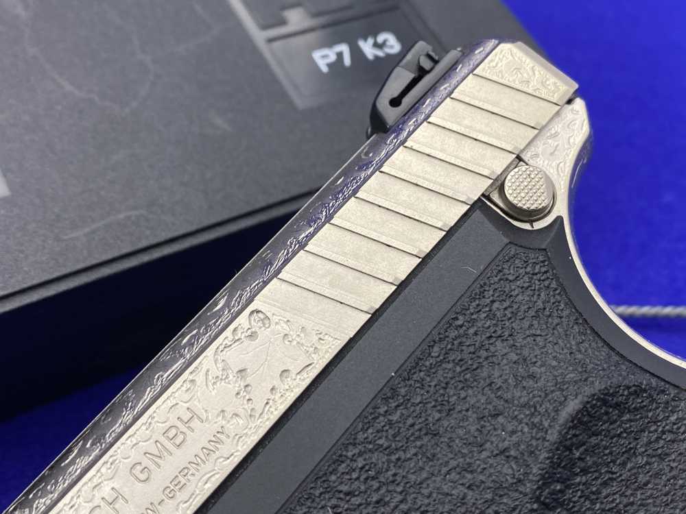 1997 Heckler & Koch HK P7K3 9k Nickel *MASTERFUL GERMAN OAK LEAF ENGRAVING*-img-7
