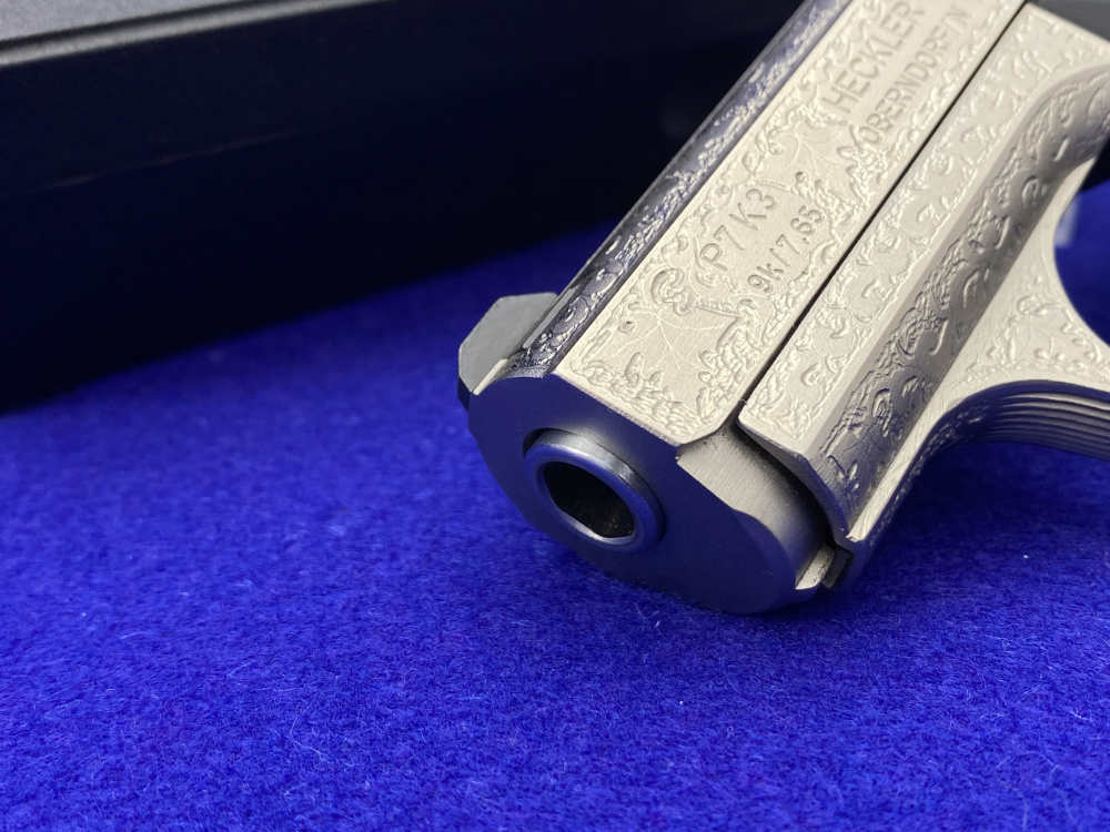 1997 Heckler & Koch HK P7K3 9k Nickel *MASTERFUL GERMAN OAK LEAF ENGRAVING*-img-11