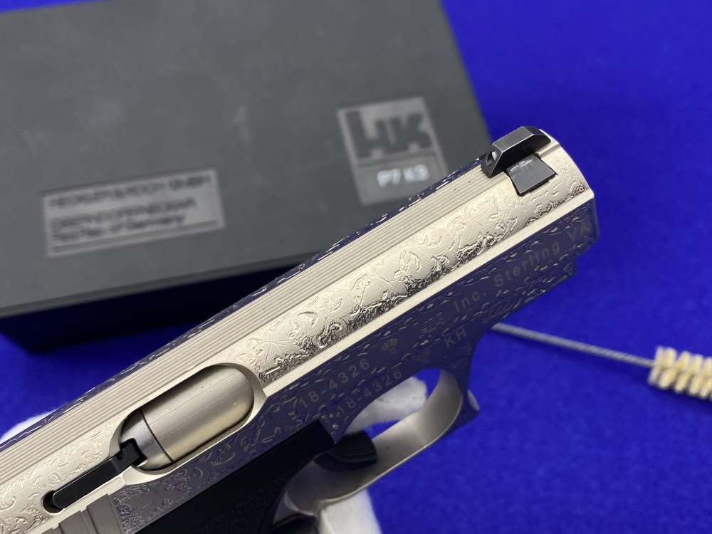 1997 Heckler & Koch HK P7K3 9k Nickel *MASTERFUL GERMAN OAK LEAF ENGRAVING*-img-34