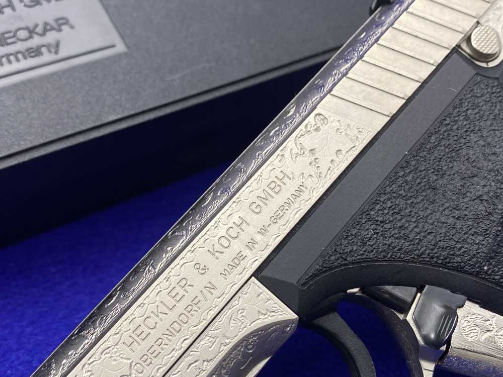 1997 Heckler & Koch HK P7K3 9k Nickel *MASTERFUL GERMAN OAK LEAF ENGRAVING*-img-8