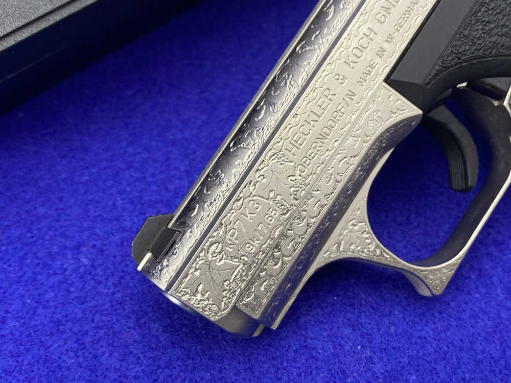 1997 Heckler & Koch HK P7K3 9k Nickel *MASTERFUL GERMAN OAK LEAF ENGRAVING*-img-14